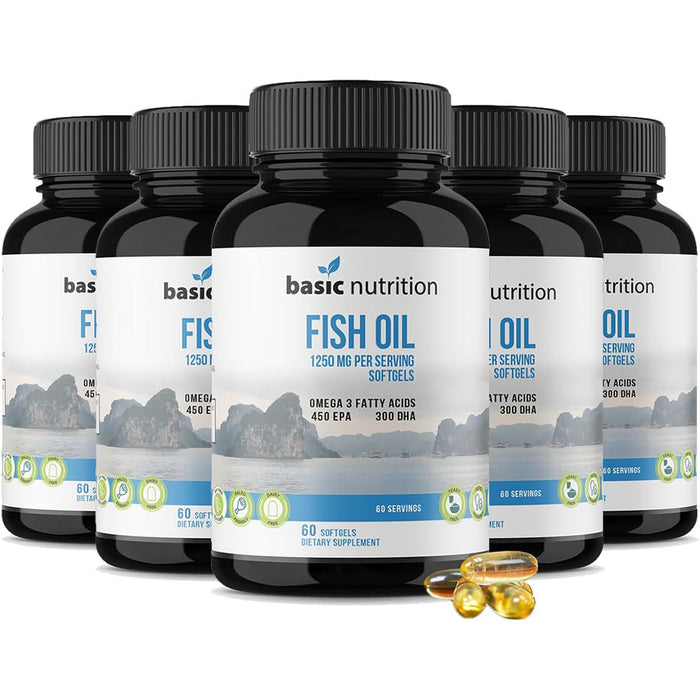 Fish Oil Softgel Supplements with Omega 3 Fatty Acids | 450mg EPA | 300mg DHA