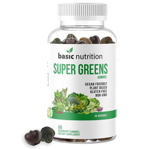 Basic Nutrition SuperGreens Gummies For Digestive, Immune & Liver Functions | Nutrient-Rich w/ 8 Specialty Blends