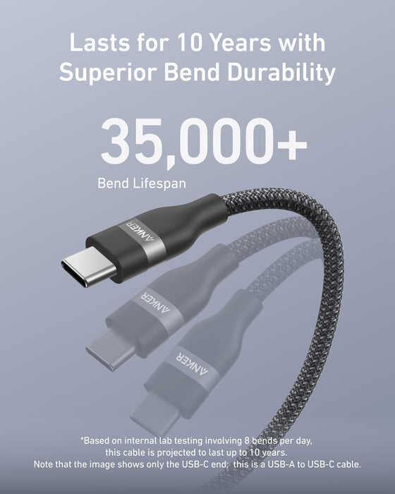 Anker USB-A to USB-C Cable (3 ft / 6 ft, Upcycled-Braided)