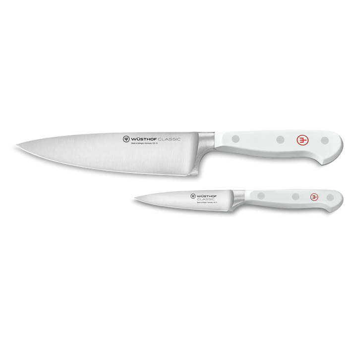 Classic White Two Piece Prep Set with 3.5" Paring and 6" Chef's Knife