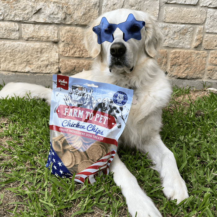 Farm To Pet Americana Chicken Chips for Dogs | Celebrate with USA-made Dog Treats
