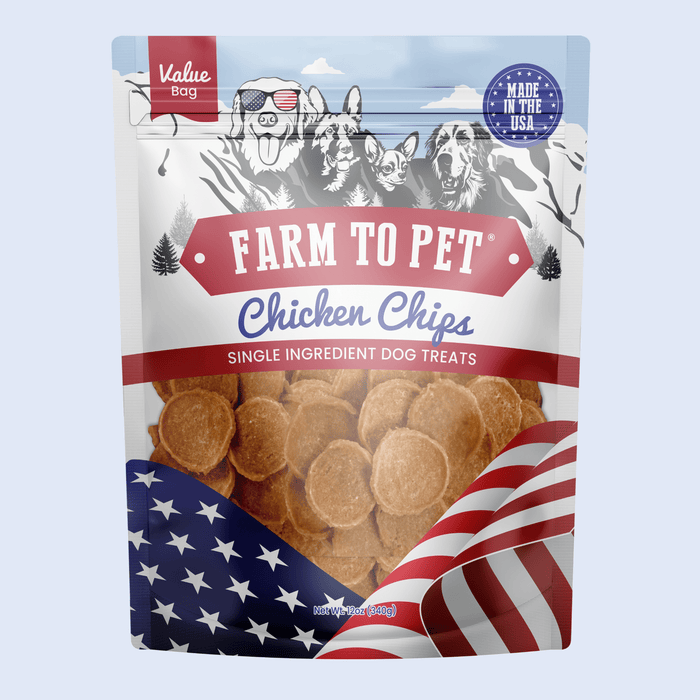 Farm To Pet Americana Chicken Chips for Dogs | Celebrate with USA-made Dog Treats