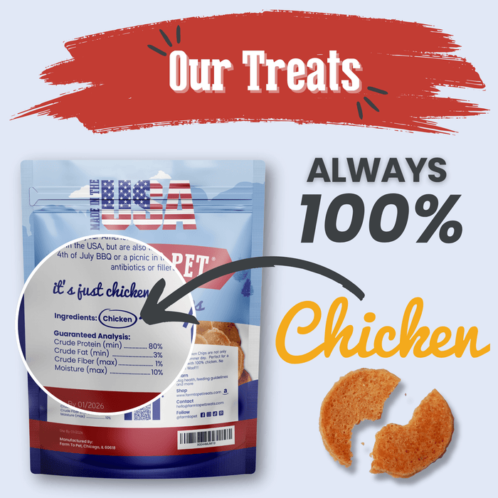 Farm To Pet Americana Chicken Chips for Dogs | Celebrate with USA-made Dog Treats