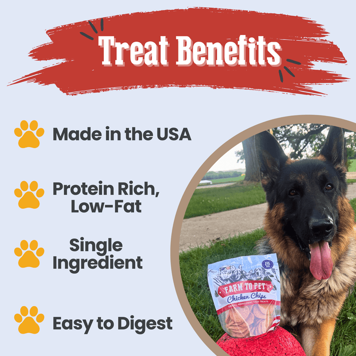 Farm To Pet Americana Chicken Chips for Dogs | Celebrate with USA-made Dog Treats