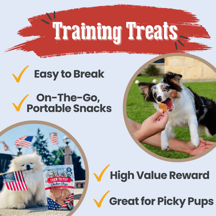 Farm To Pet Americana Chicken Chips for Dogs | Celebrate with USA-made Dog Treats