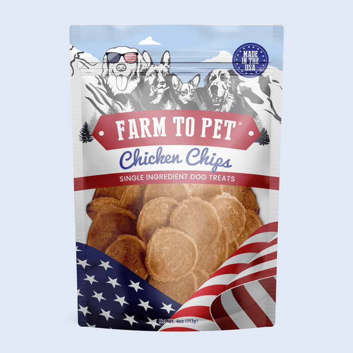 Farm To Pet Americana Chicken Chips for Dogs | Celebrate with USA-made Dog Treats