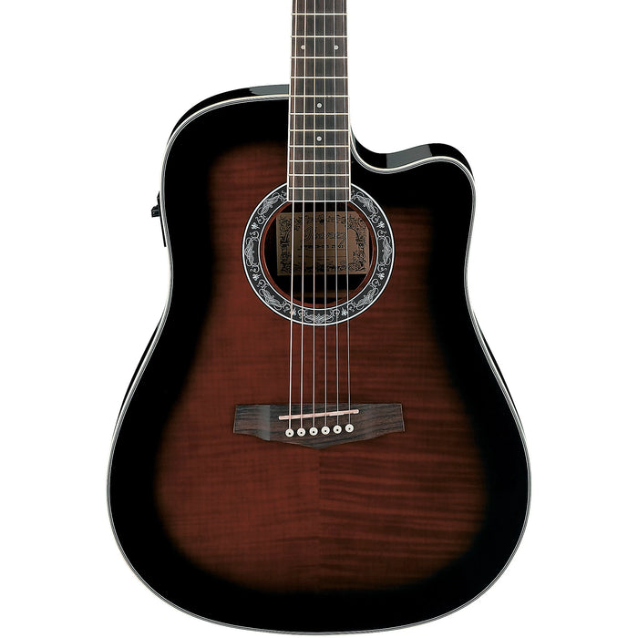 PF28ECE 6-String Dreadnought Acoustic Guitar with Purpleheart Fretboard, Right