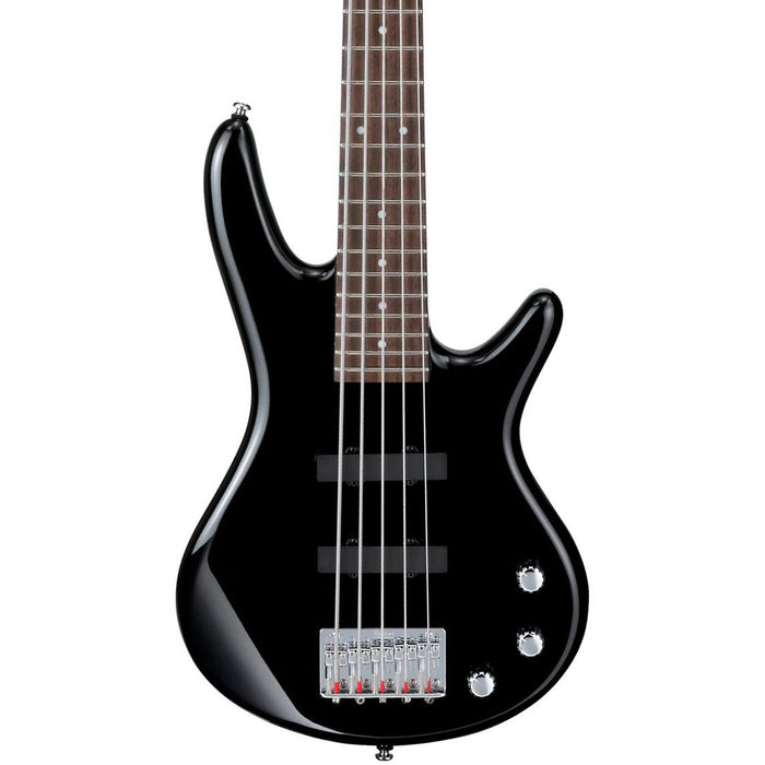 MiKro GSRM25 5-String Solidbody Electric Bass Guitar, Right-Handed, Black