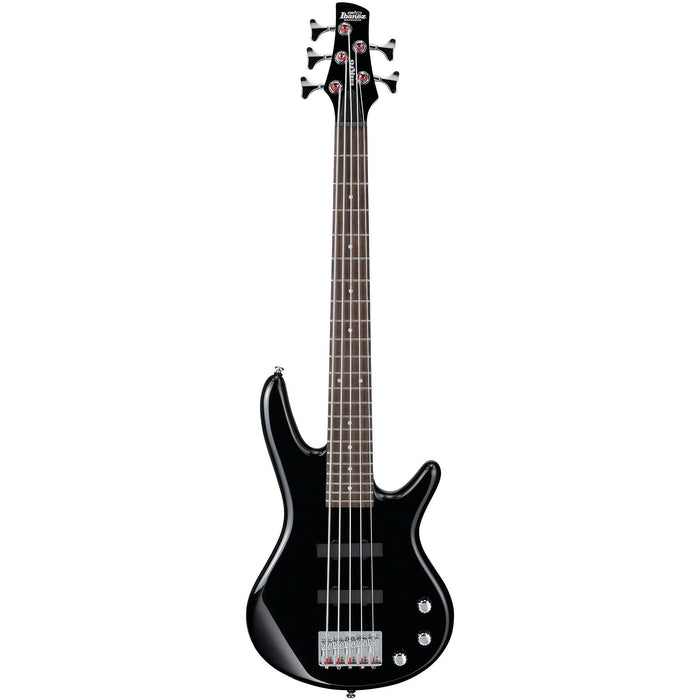 MiKro GSRM25 5-String Solidbody Electric Bass Guitar, Right-Handed, Black