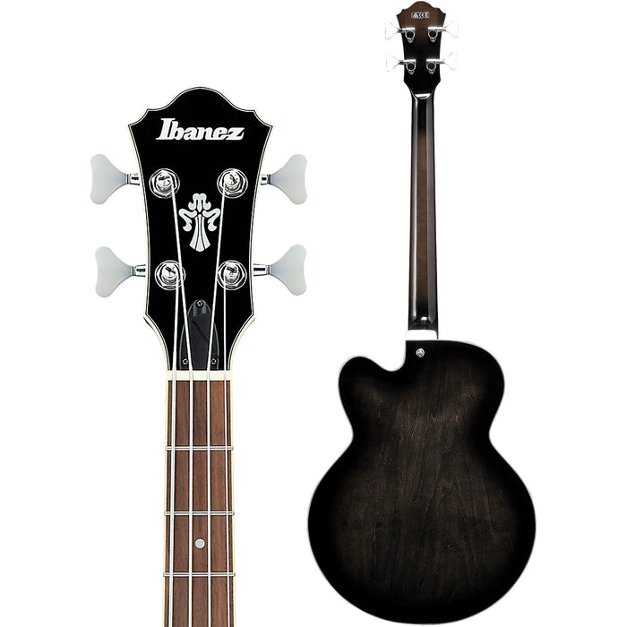 AFB200 4-String Hollowbody Bass Guitar, Right, Transparent Black Sunburst