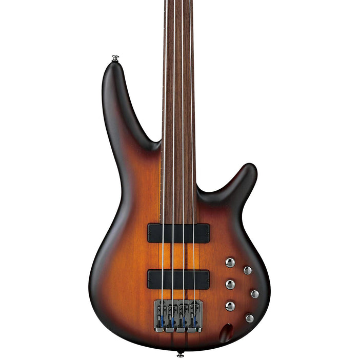 SR Workshop SRF700 4-String Fretless Solidbody Bass, Right, Brown Burst Flat