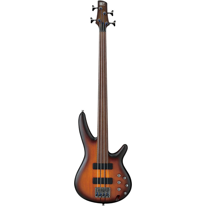 SR Workshop SRF700 4-String Fretless Solidbody Bass, Right, Brown Burst Flat