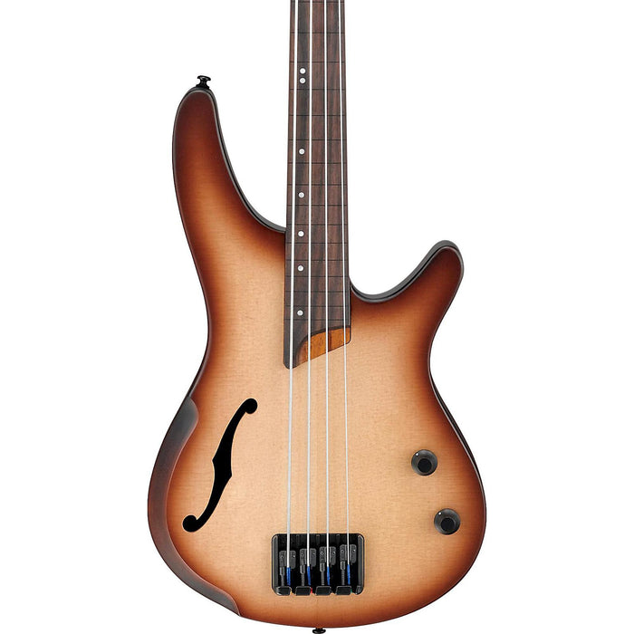 SRH500F 4-String Semi-Hollow Bass Guitar, Right, Natural Browned Burst Flat