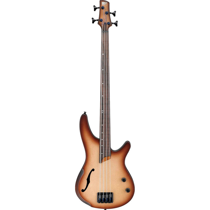 SRH500F 4-String Semi-Hollow Bass Guitar, Right, Natural Browned Burst Flat