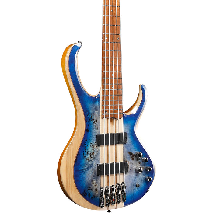 BTB845 5-String Solidbody Bass Guitar, Right, Cerulean Blue Burst Low Gloss