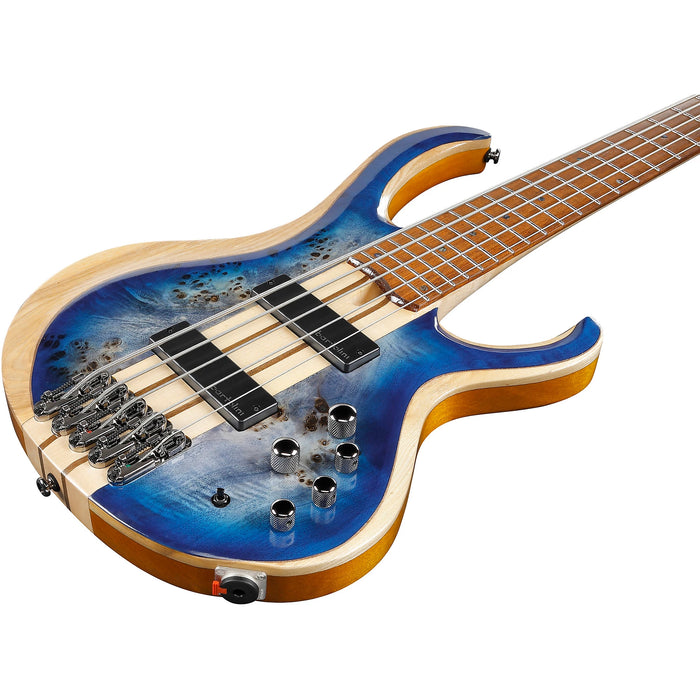 BTB845 5-String Solidbody Bass Guitar, Right, Cerulean Blue Burst Low Gloss