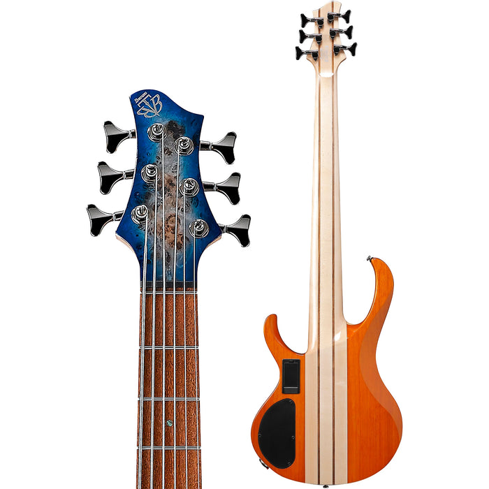 BTB846 6-String Solidbody Bass Guitar, Right, Cerulean Blue Burst Low Gloss