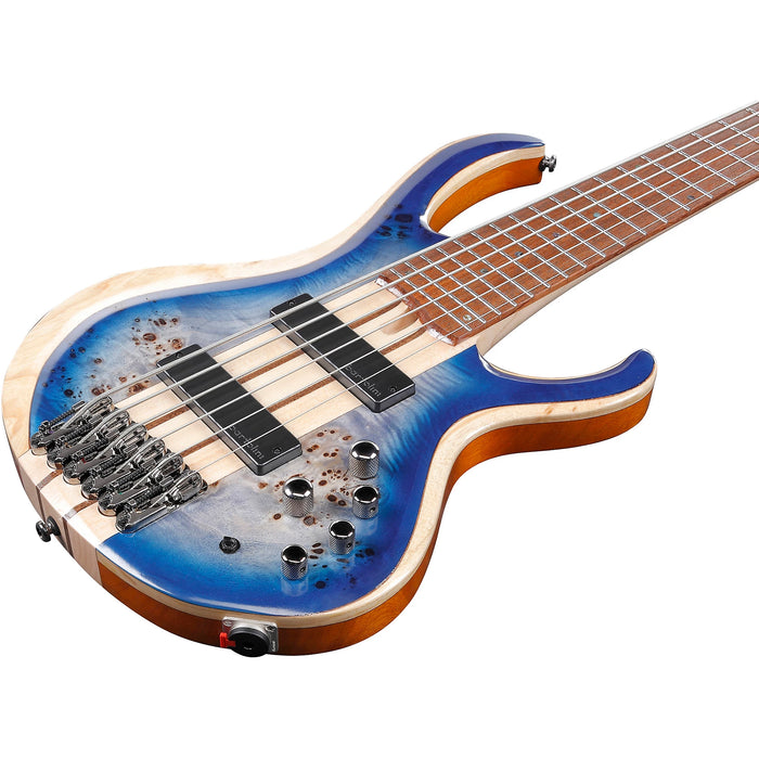 BTB846 6-String Solidbody Bass Guitar, Right, Cerulean Blue Burst Low Gloss