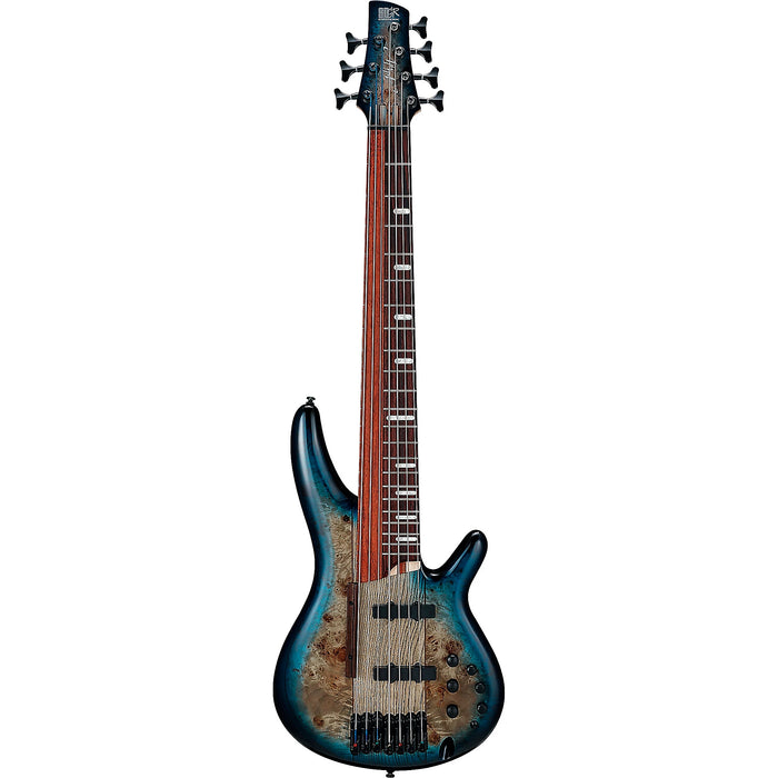 SRAS7 7-String Fretted & Fretless Bass Guitar, Right, Cosmic Blue Starburst