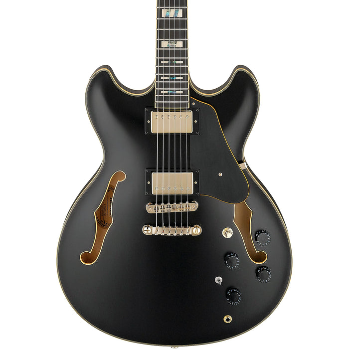 John Scofield JSM20 Semi-Hollowbody Electric Guitar, Right, Black Low Gloss