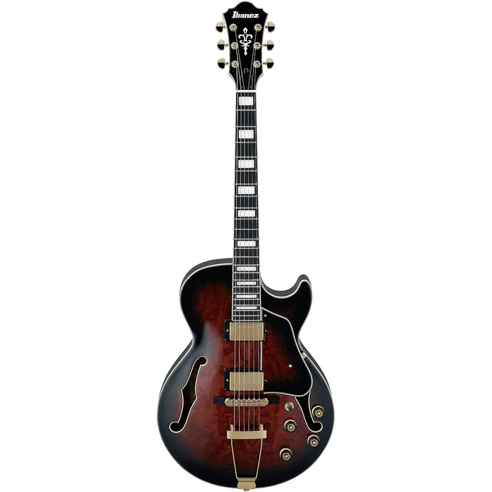 Artcore Expressionist AG95QA Hollowbody Electric Guitar, Right, Dark Brown Sunburst