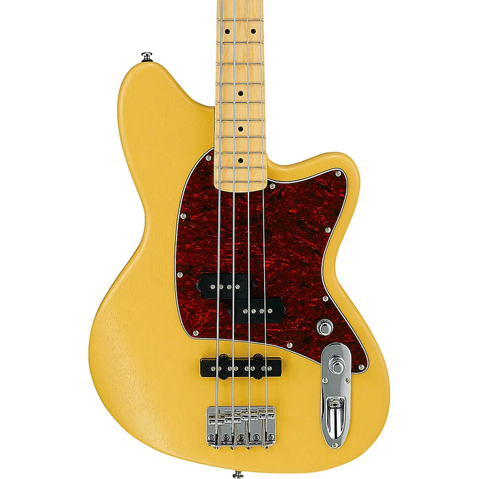 Talman Bass TMB100M 4-String Solidbody Bass Guitar, Right, Mustard Yellow Flat