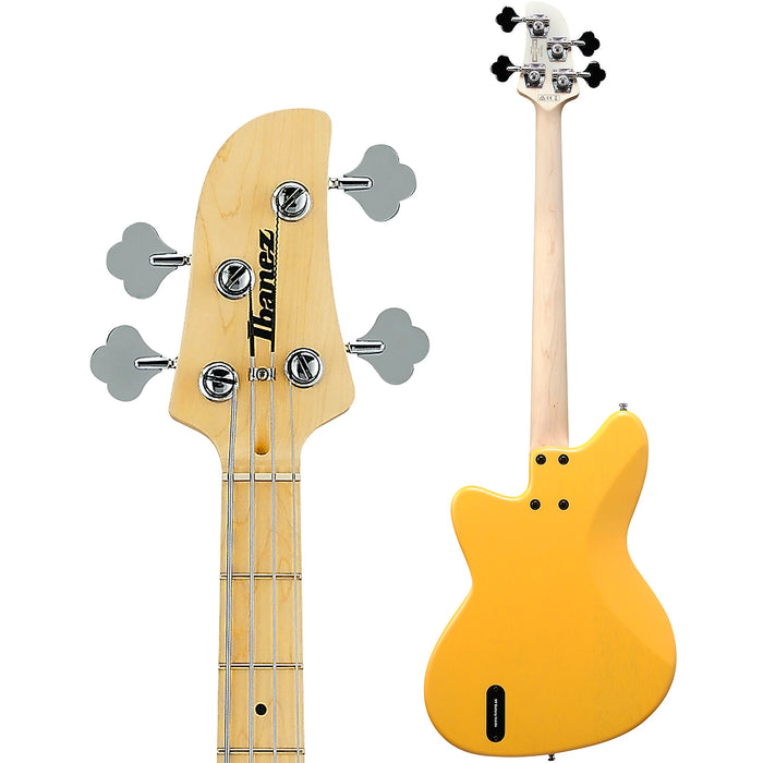 Talman Bass TMB100M 4-String Solidbody Bass Guitar, Right, Mustard Yellow Flat