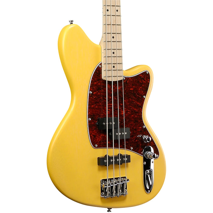 Talman Bass TMB100M 4-String Solidbody Bass Guitar, Right, Mustard Yellow Flat