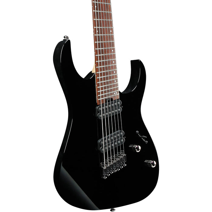 RG Standard RGMS7 7-String Multi-Scale Solidbody Electric Guitar, Right, Black