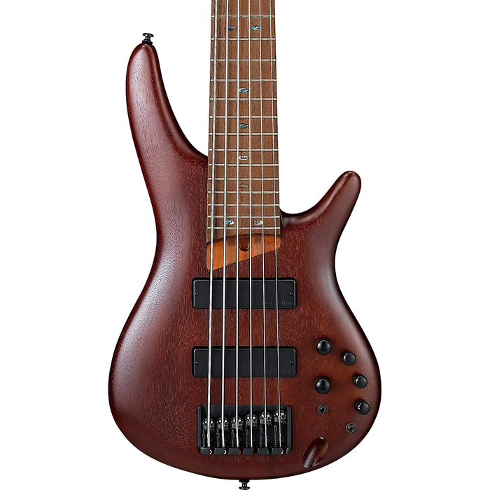 SR Standard SR506E 6-String Solidbody Bass Guitar, Right, Brown Mahogany