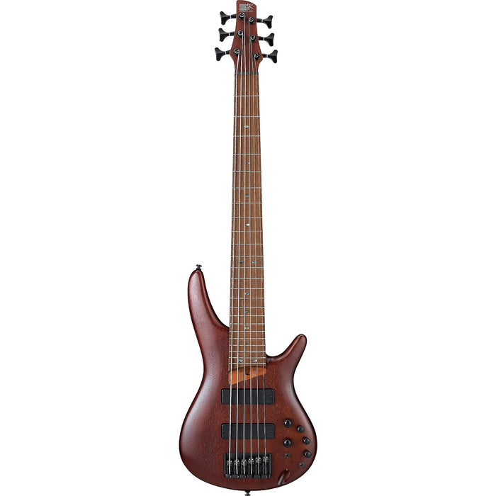 SR Standard SR506E 6-String Solidbody Bass Guitar, Right, Brown Mahogany