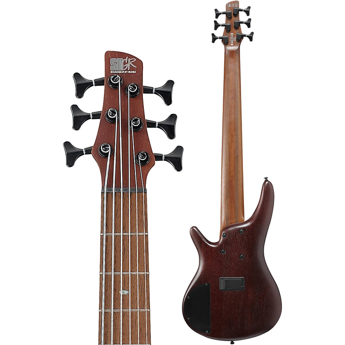 SR Standard SR506E 6-String Solidbody Bass Guitar, Right, Brown Mahogany