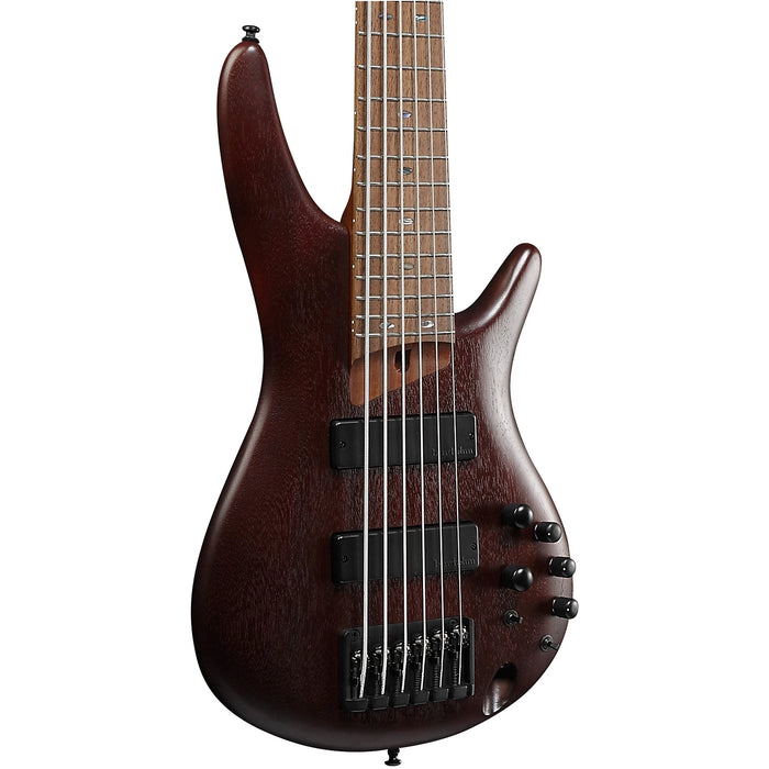 SR Standard SR506E 6-String Solidbody Bass Guitar, Right, Brown Mahogany