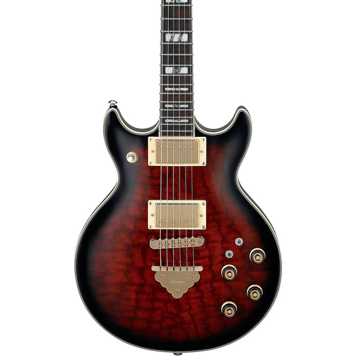 AR Standard AR325QA Solidbody Electric Guitar, Right, Dark Brown Sunburst