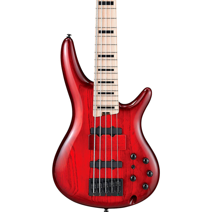 Adam Nitti ANB205 5-String Bass Guitar, Right, Transparent Wine Red Burst