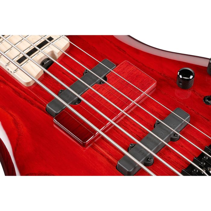 Adam Nitti ANB205 5-String Bass Guitar, Right, Transparent Wine Red Burst