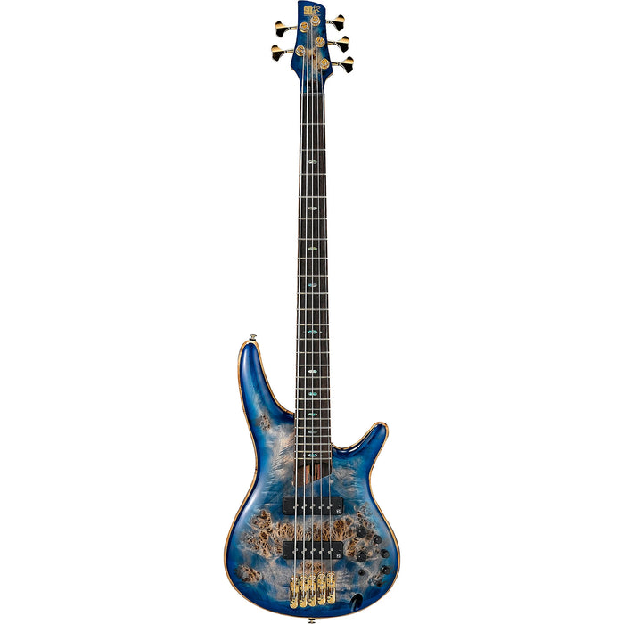 Premium SR2605 5-String Solidbody Electric Bass Guitar, Cerulean Blue Burst