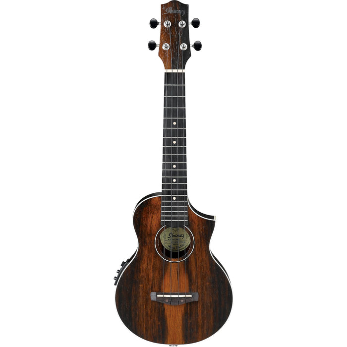 UEW13MEE 4-String Acoustic Electric Ukulele, Right-Handed, Dark Brown Open Pore