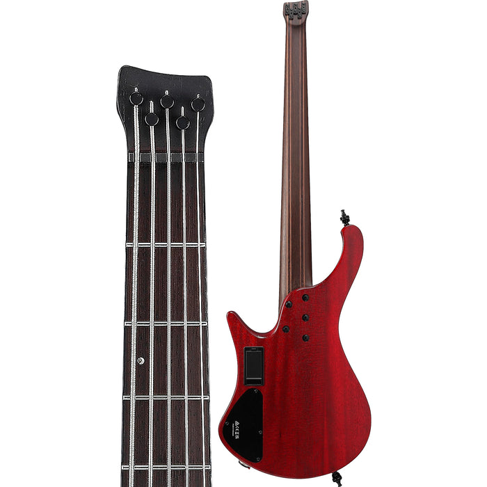 EHB1505 5-String Solidbody Bass Guitar, Right, Stained Wine Red Low Gloss