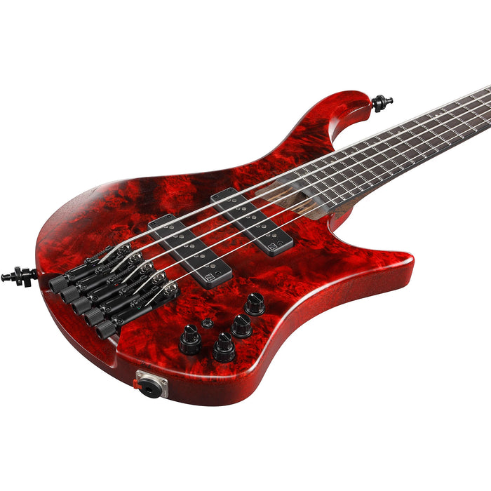 EHB1505 5-String Solidbody Bass Guitar, Right, Stained Wine Red Low Gloss