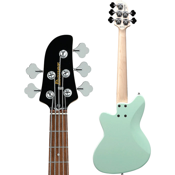 Talman Bass TMB35 5-String Solidbody Electric Bass Guitar, Right, Mint Green