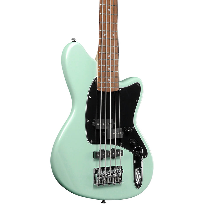 Talman Bass TMB35 5-String Solidbody Electric Bass Guitar, Right, Mint Green