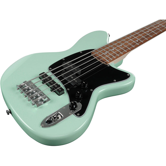 Talman Bass TMB35 5-String Solidbody Electric Bass Guitar, Right, Mint Green