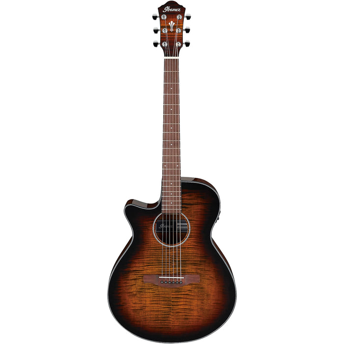 AEG70L 6-String Acoustic Electric Guitar, Left-Handed, Tiger Burst High Gloss