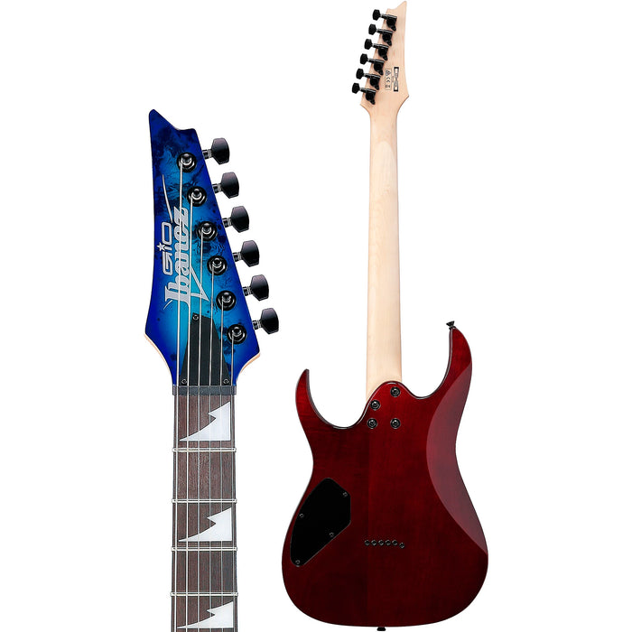 RG Gio GRGR221PA 6-String Solidbody Electric Guitar, Right-Handed, Aqua Burst