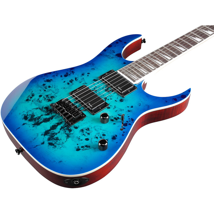 RG Gio GRGR221PA 6-String Solidbody Electric Guitar, Right-Handed, Aqua Burst