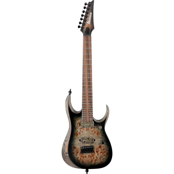 RGD71ALPA 7-String Electric Guitar, Right, Charcoal Burst Black Stained Flat