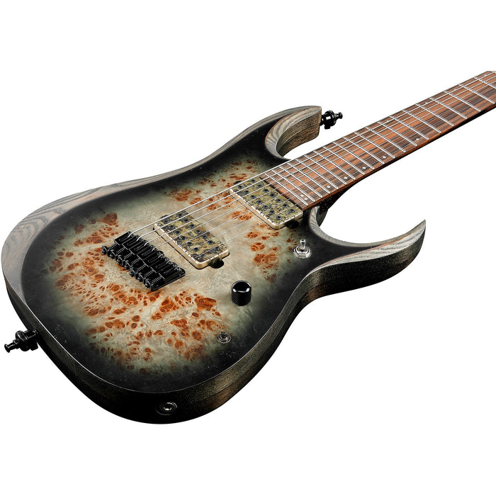 RGD71ALPA 7-String Electric Guitar, Right, Charcoal Burst Black Stained Flat