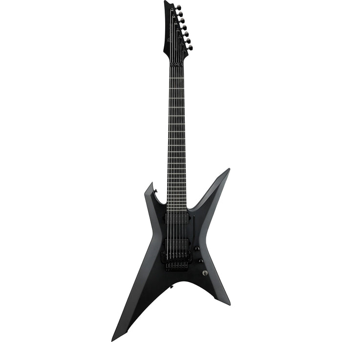 X Iron Label XPTB720 7-String Solidbody Electric Guitar, Right, Black Flat