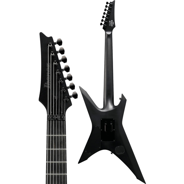 X Iron Label XPTB720 7-String Solidbody Electric Guitar, Right, Black Flat